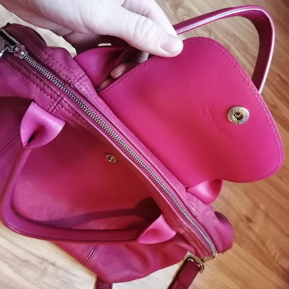 ** SOLD ** ๐ LONGCHAMP Le Pliage Cuir in Pink, size Small - Picture 10 of 13